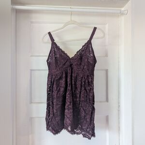 Torrid Plus Purple-Burgandy Lace Babydoll Lingerie